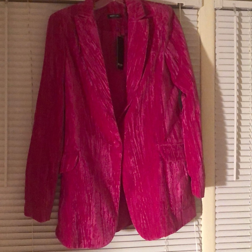 Nasty gal pink Velvet blazer UK 10 US 6 NWT